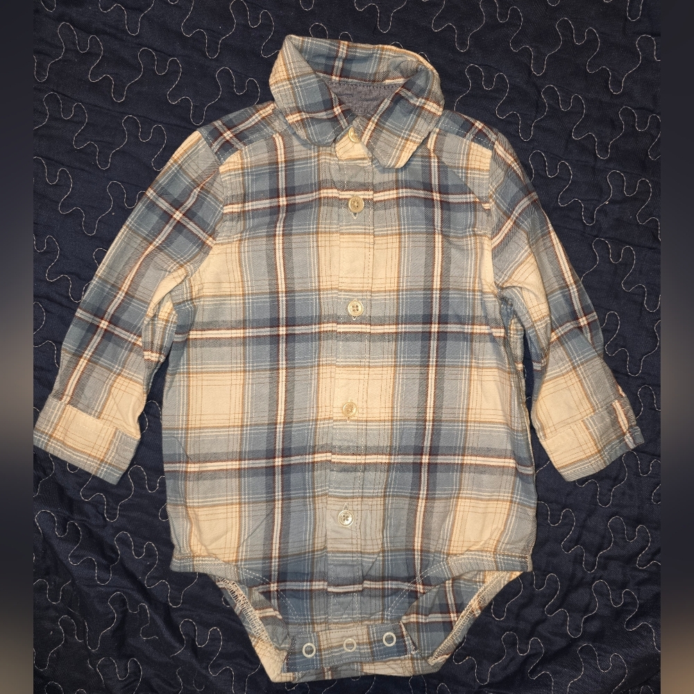 Plaid Long Sleeve Baby Onesie